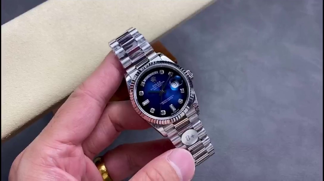 Replica Rolex Day Date 36 Blue Ombre Dial m128236 0005 - QualitySwissReplica