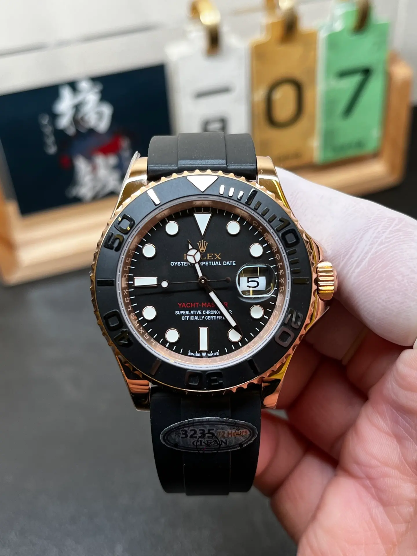 Replica Rolex Yacht-Master 126655 40mm Automatic Black Dial 18kt Everose Gold Watch - QualitySwissReplica