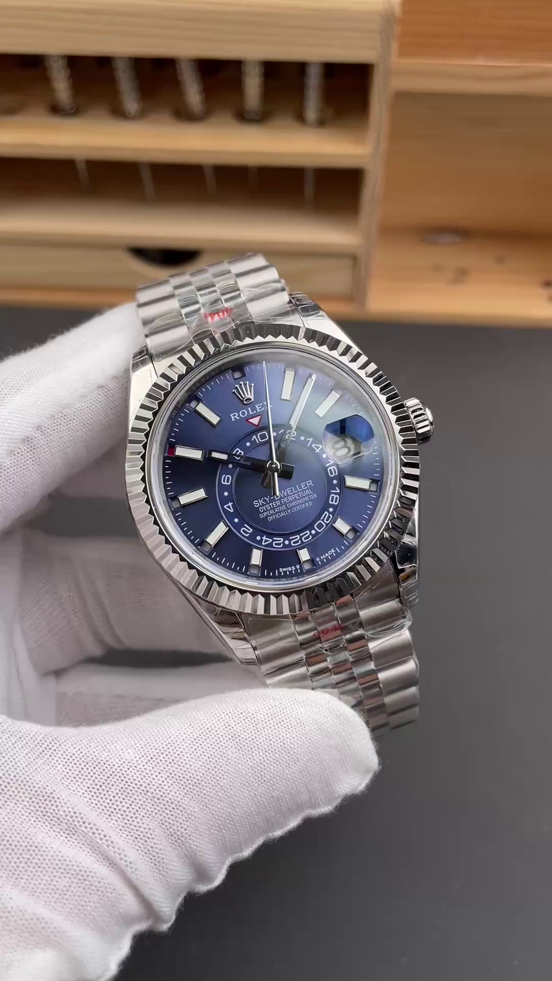 Replica Rolex Sky-Dweller 42 m336934 0006 Fluted Bezel Blue Dial Watch - QualitySwissReplica