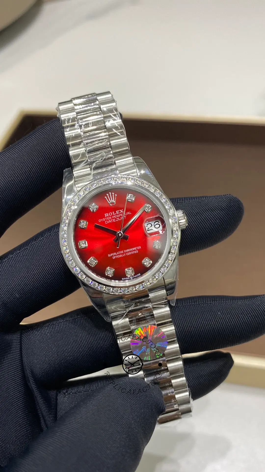 Replica Rolex Datejust 31 White Gold Red Gradient Dial 278289RBR-0028 - QualitySwissReplica