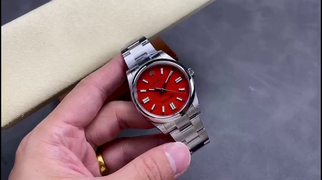 Replica Rolex Oyster Perpetual Coral Red Dial Oyster Bracelet 126000 0007 - QualitySwissReplica