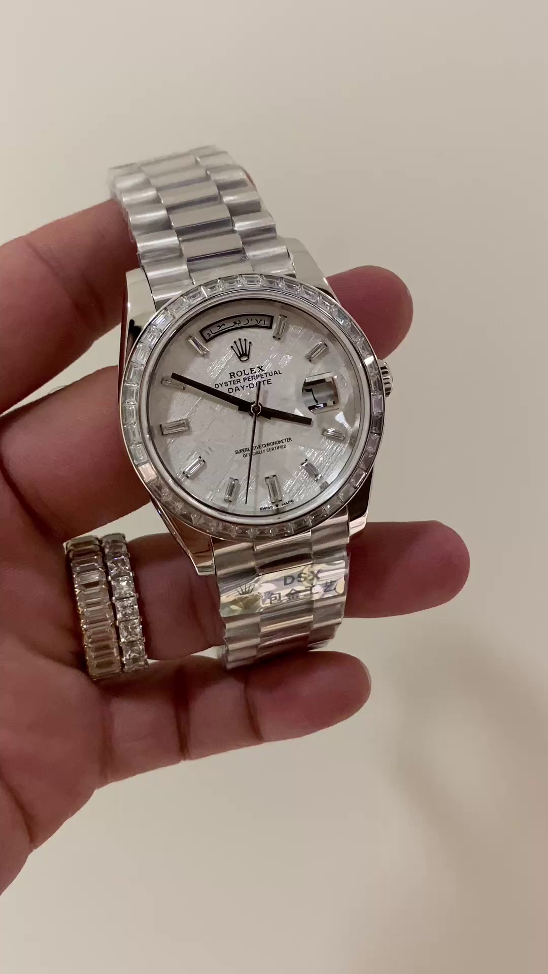 Replica Rolex Day-Date 40 Platinum Meteorite Diamond Dial M228396TBR 0027 Men's Watch - QualitySwissReplica