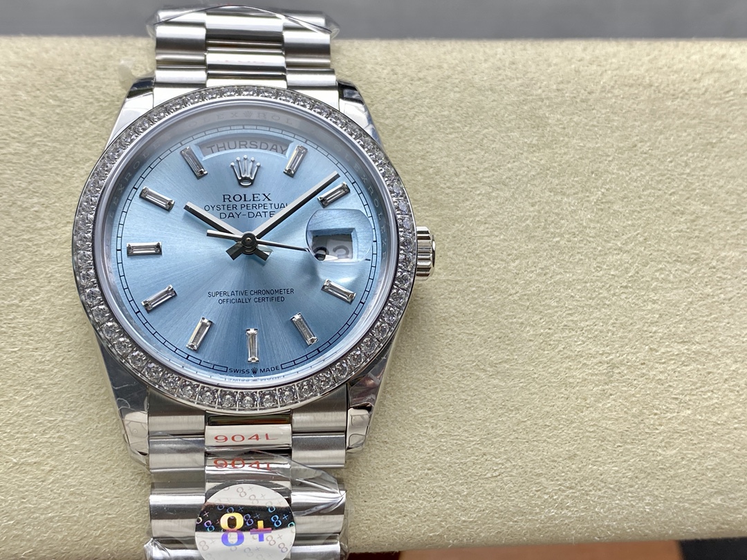 Replica Rolex Day Date m128396tbr 0003 Platinum Ice Blue Dial 36 mm - QualitySwissReplica
