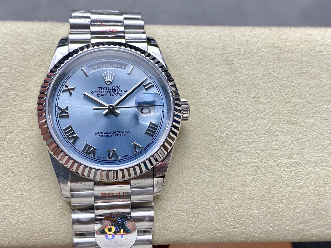 Replica Rolex Day Date 128236 0018 Ice Blue Roman Dial - QualitySwissReplica