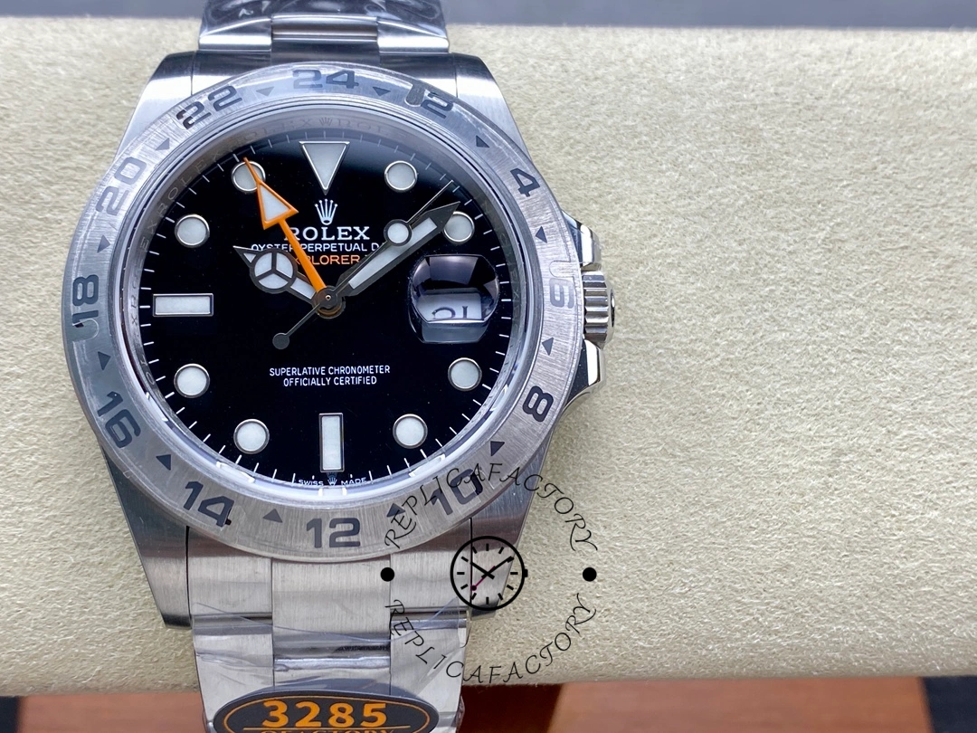 Replica Rolex Explorer II m226570 0002 Stainless Steel Black Dial 42MM Mens Watch - QualitySwissReplica