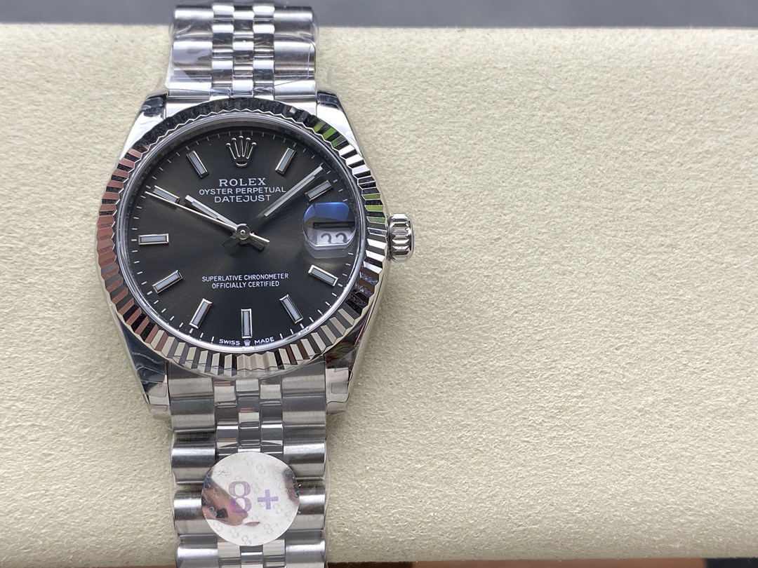 Replica Rolex Datejust 31 White Gold & Steel Dark Grey Dial 278274 0016 Women's Watch - QualitySwissReplica