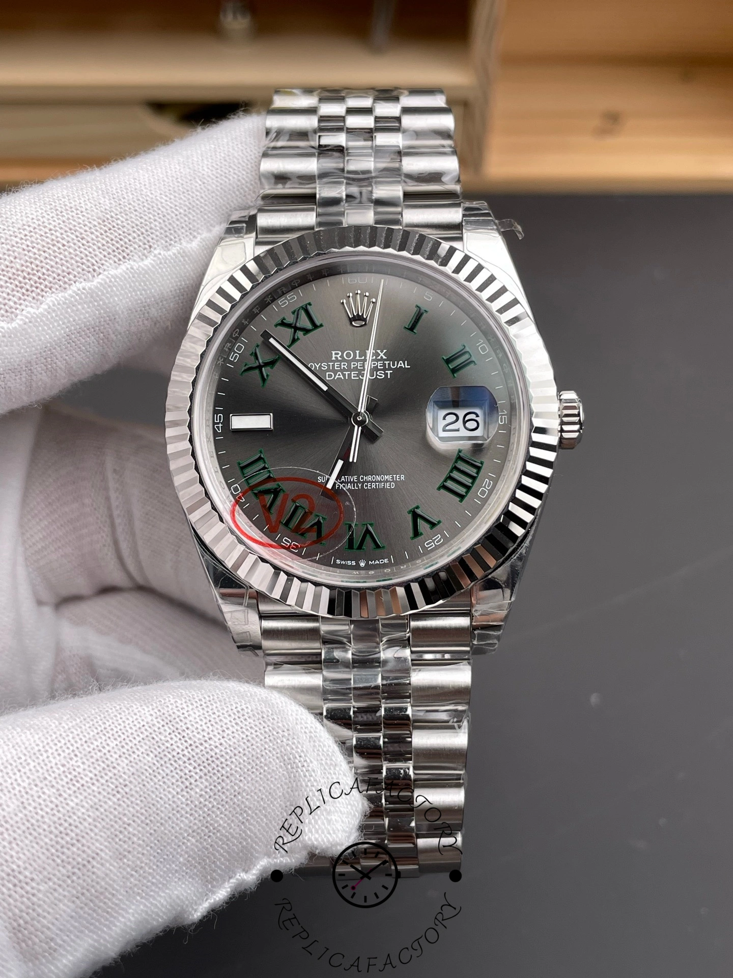 Replica Rolex Datejust 126334 0022 41mm Slate Grey Roman Dial Men's Watch - QualitySwissReplica
