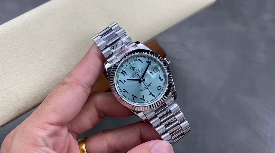 Replica Rolex Day Date 40 228236 Platinum Ice Blue Dial Men's Watch - QualitySwissReplica