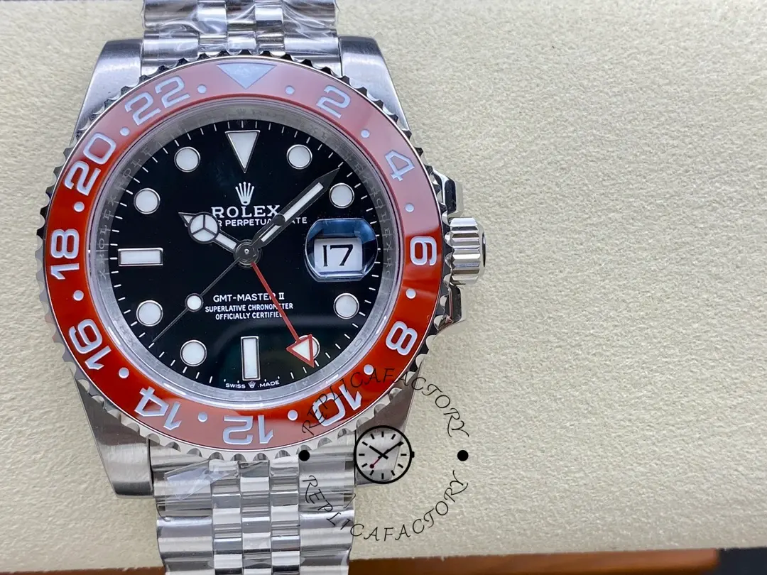 Replica Rolex GMT Master II Pepsi 126710BLRO Jubilee Mint Black Dial 40MM Men's Watch - QualitySwissReplica