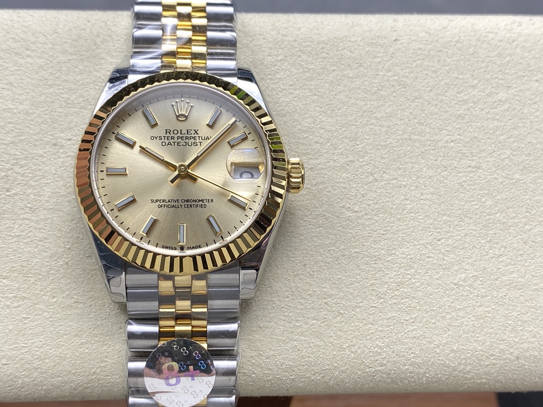 Replica Rolex Datejust 36MM 126233 0015 Champagne Index Dial Fluted Bezel Unisex Watch - QualitySwissReplica