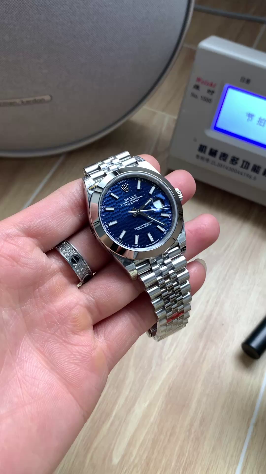 Replica Rolex Datejust 41 Stainless Steel Smooth 126300 0024 Blue Stick Dial - QualitySwissReplica