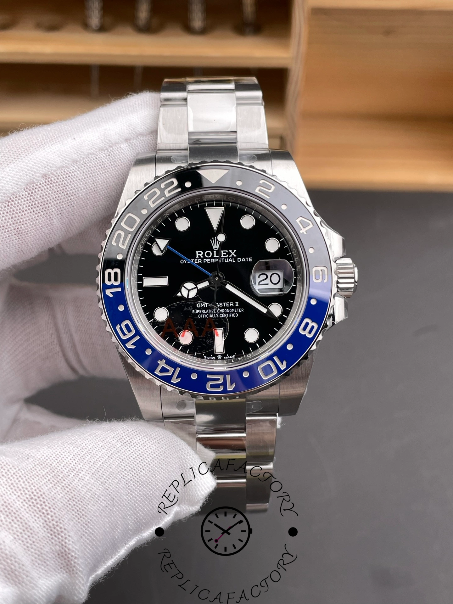 Replica Rolex GMT-Master II 126710BLNR 0003 Black Dial Stainless Steel 40MM Mens Watch - QualitySwissReplica