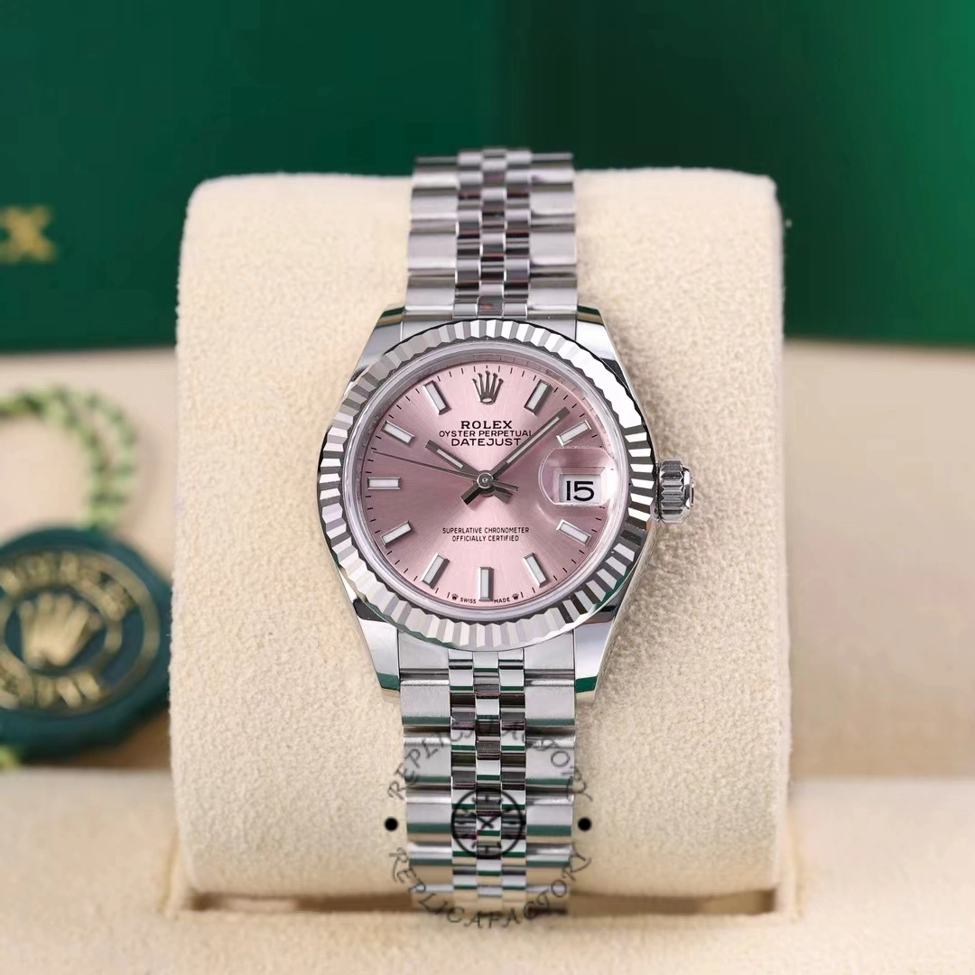 Replica Rolex Datejust 279174 Stainless Steel Pink Index Dial 28mm Lady Watch - QualitySwissReplica