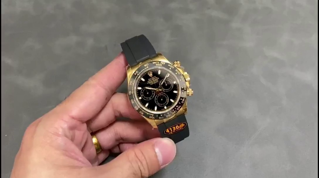 Replica Rolex Daytona 116518LN Black Dial Yellow Gold 40mm Mens Watch - QualitySwissReplica