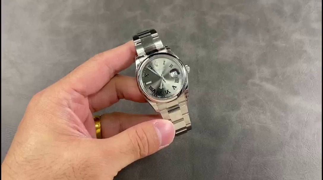 Replica Rolex Datejust 126200 Stainless Steel Grey Wimbledon dial 36MM Unisex Watch - QualitySwissReplica