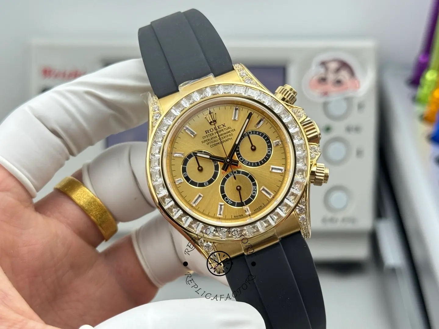 Replica Clone Rolex Daytona 126538TBR-0004 Gold Dial & Oysterflex Strap - QualitySwissReplica