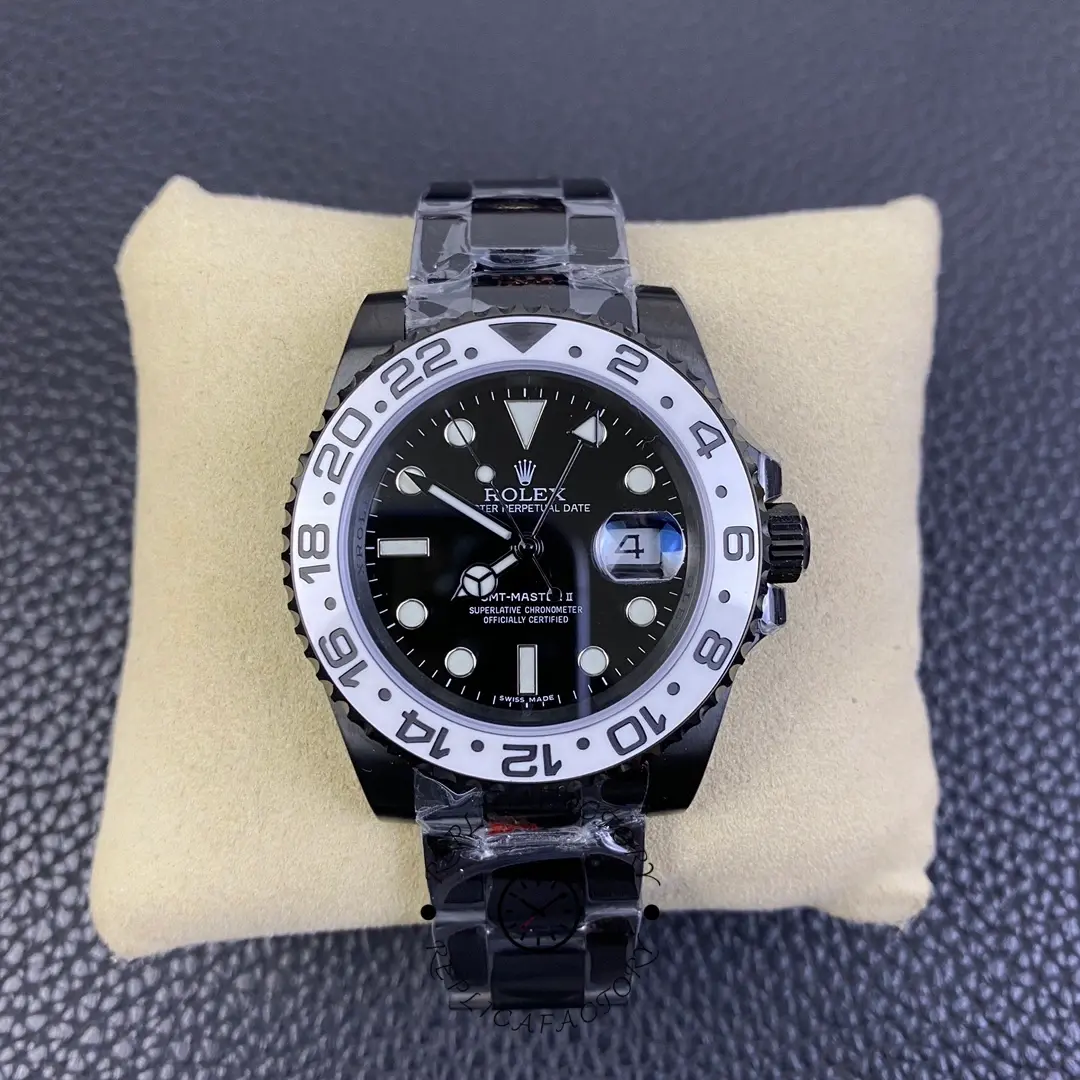 Replica Rolex GMT Master II Black PVD/DLC Coated Black Dial Stainless Steel 16710 Men's Watch - QualitySwissReplica