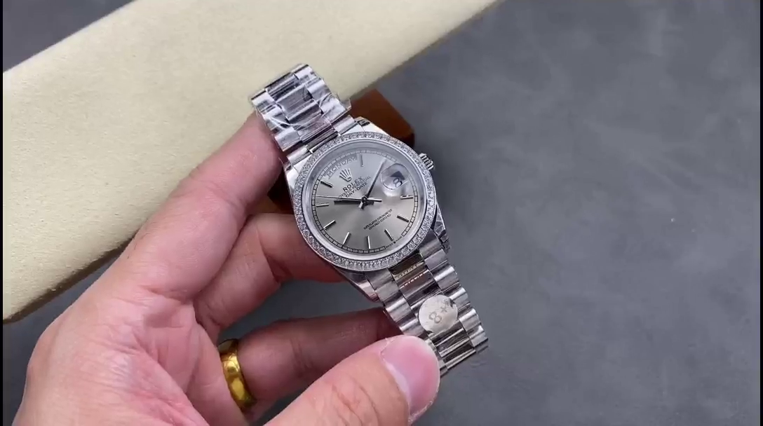 Replica Rolex Day Date 36mm Platinum and Diamonds Bezel 128396tbr 0004 - QualitySwissReplica