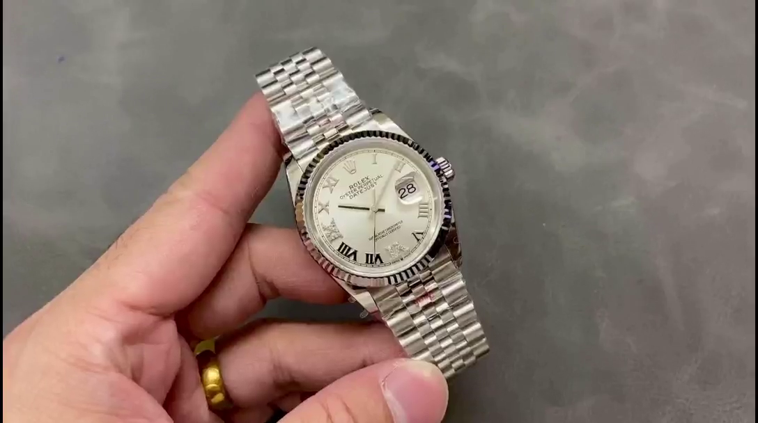 Replica Rolex Datejust 126234 0029 Silver Diamond Roman Dial 36MM Women's Watch - QualitySwissReplica
