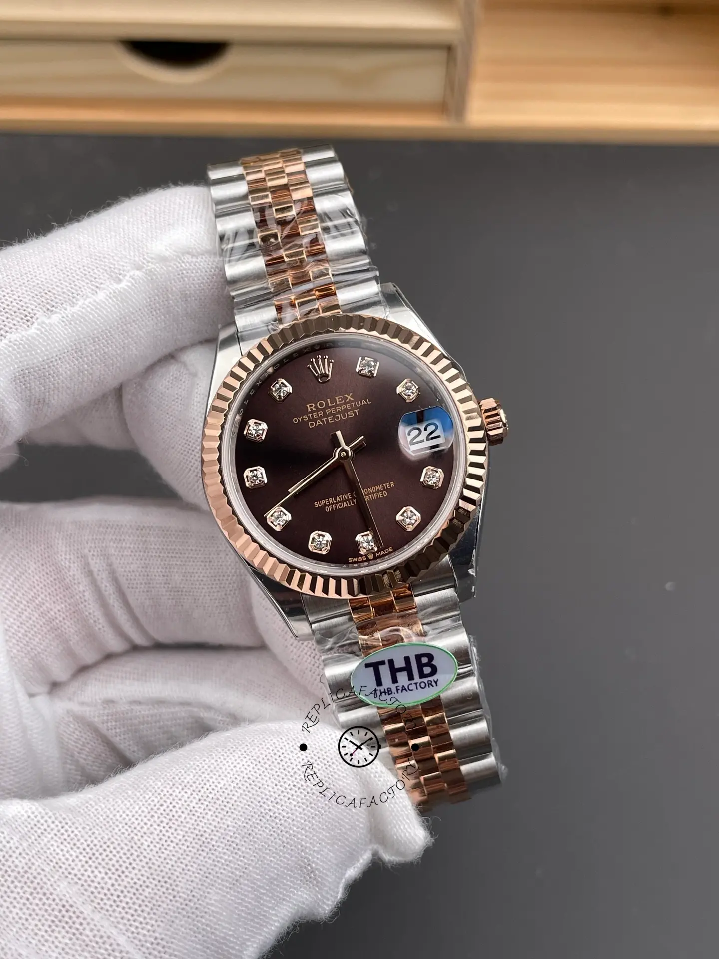 Replica Rolex Datejust 28 Brown Dial Two Tone Strap 279171-0011 - QualitySwissReplica
