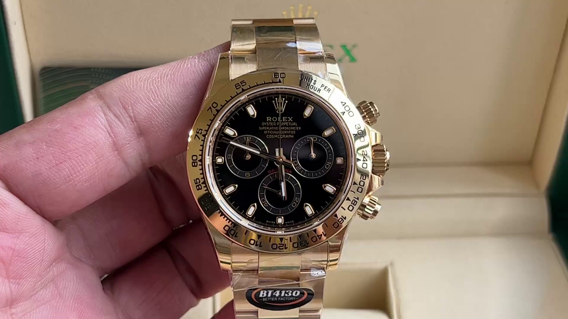 Replica Rolex Daytona 116508 Yellow Gold Black Index Dial 40MM Mens Watch - QualitySwissReplica
