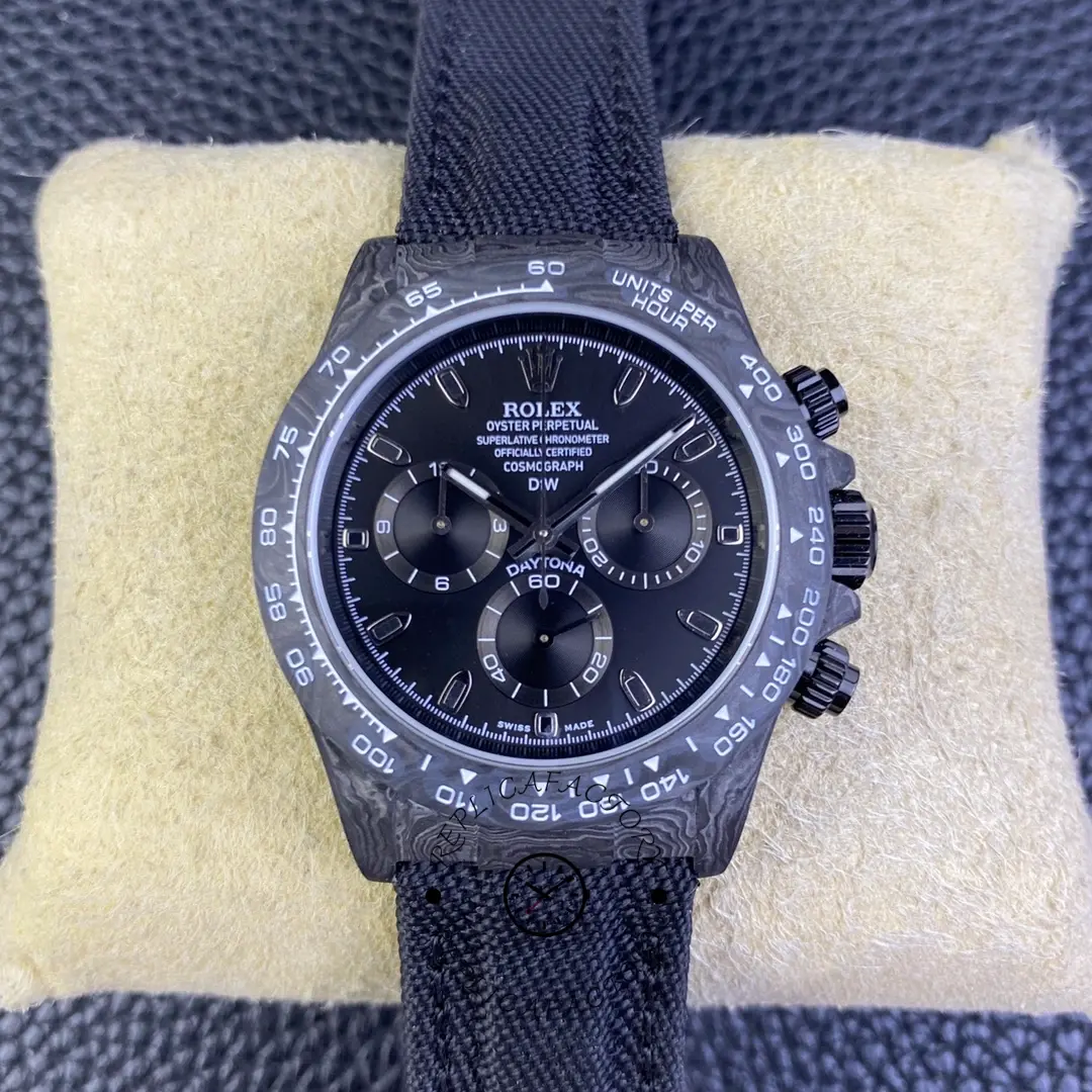 Replica Rolex Daytona DIW Black Carbon Case Black Dial Nylon Strap 40mm Limited Edition - QualitySwissReplica