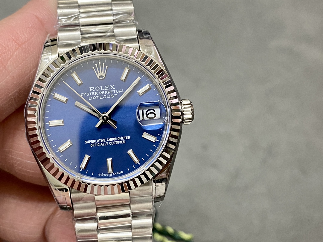 Replica Rolex Datejust 31 Fluted Bezel Blue Dial m278274 Women's Watch - QualitySwissReplica