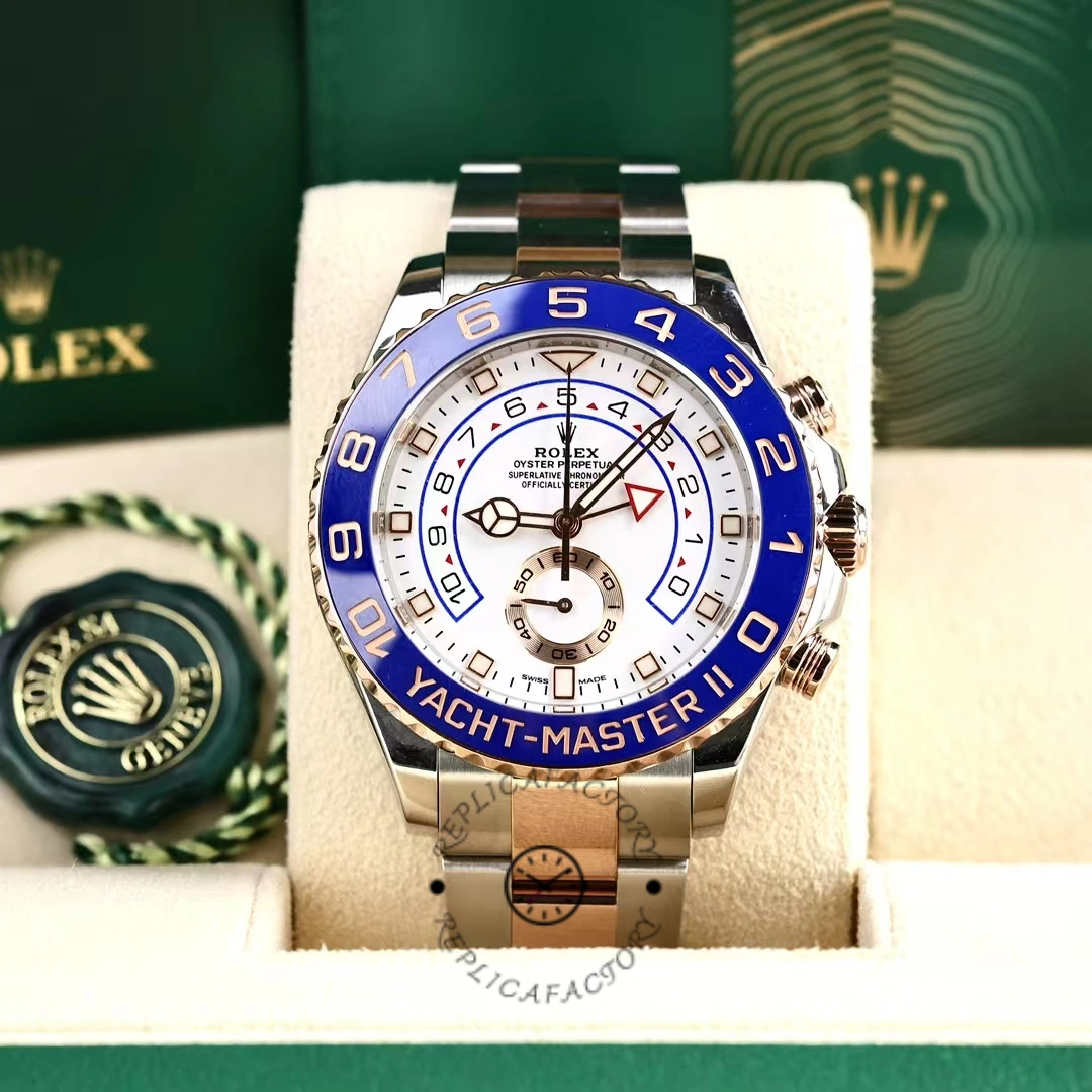 Replica Rolex Yacht-Master II 116681 White dial 44mm Mens Watch - QualitySwissReplica