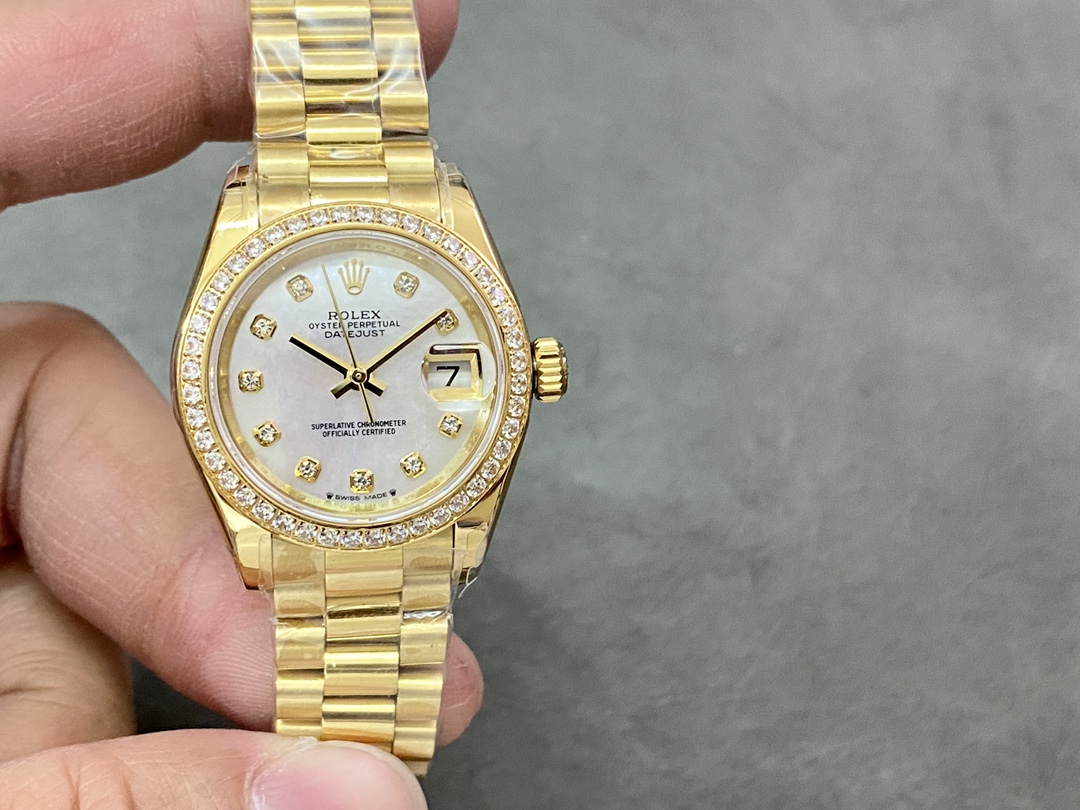 Replica Rolex Datejust 28mm Yellow Gold MOP Dial M279138RBR 0015 Women's Watch - QualitySwissReplica