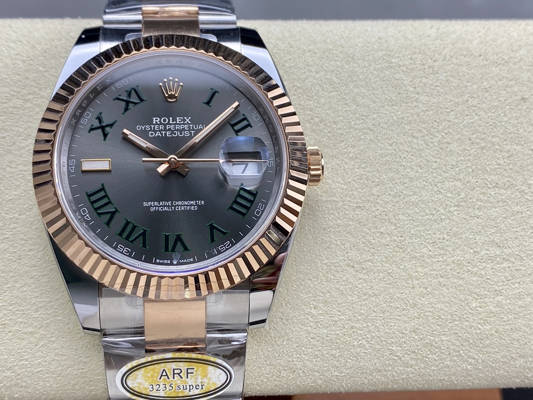 Replica Rolex Datejust 41 Steel and Everose Gold Wimbledon Dial Oster Band m126331 0015 - QualitySwissReplica