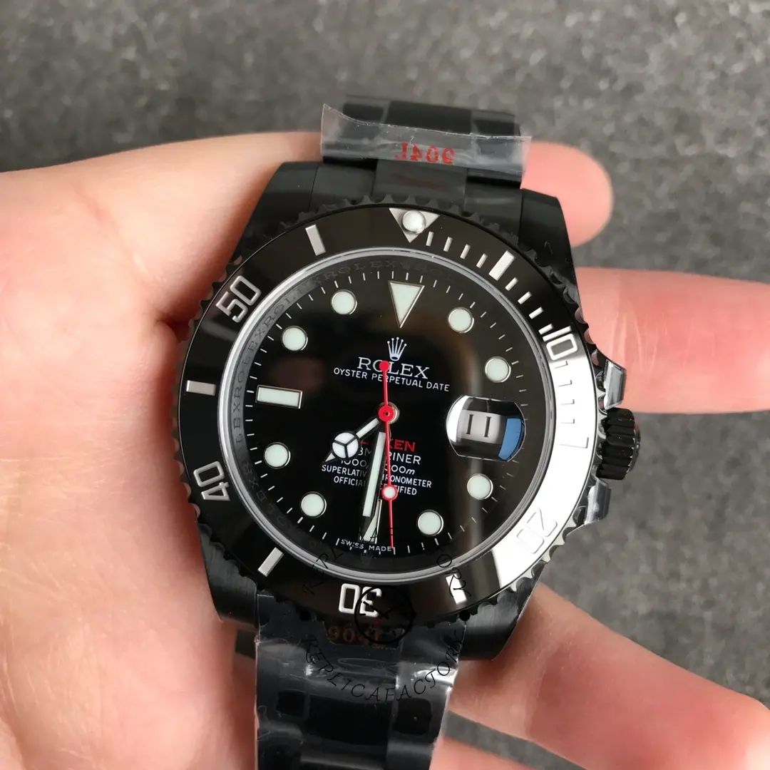Replica Rolex Submariner Blaken Black PVD/DLC Coated Stainless Steel 40mm 116610LN - QualitySwissReplica
