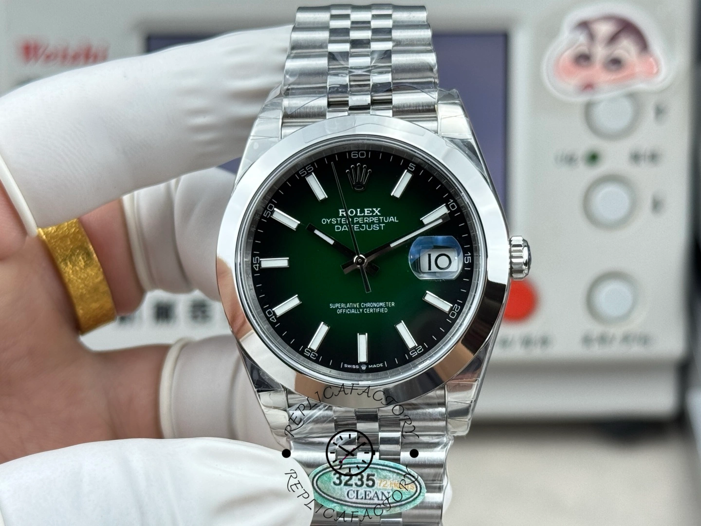Replica 1:1 Rolex Datejust 126300-0026 41 Green Ombre Jubilee - QualitySwissReplica