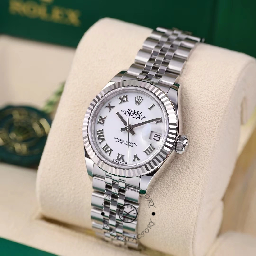 Replica Rolex Datejust 279174 Stainless Steel White Roman Numeral Dial 28mm Lady Watch - QualitySwissReplica