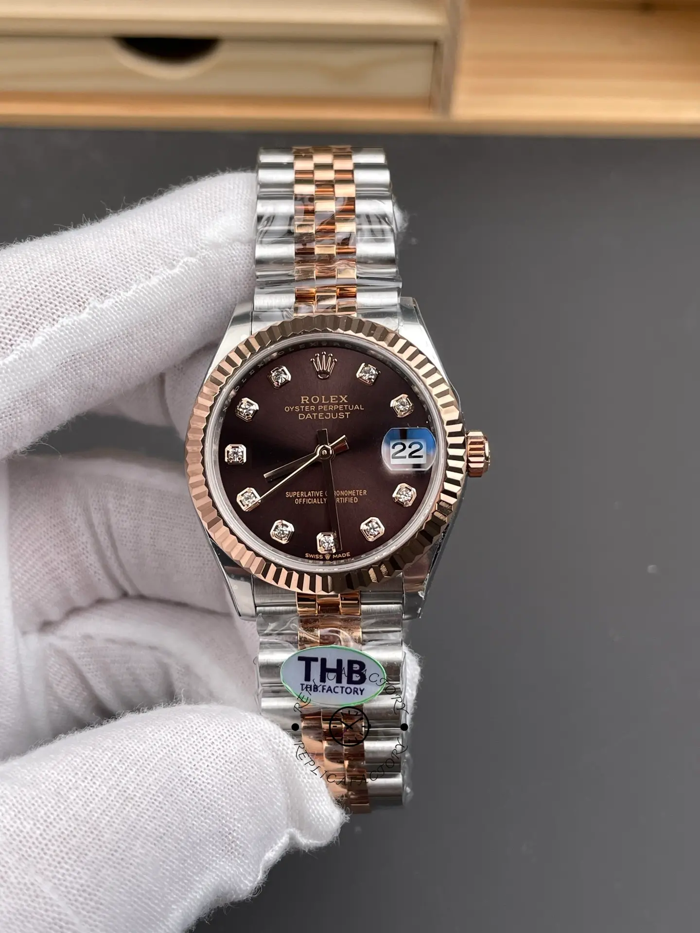 Replica Rolex Datejust 28 Brown Dial Two Tone Strap 279171-0011 - QualitySwissReplica