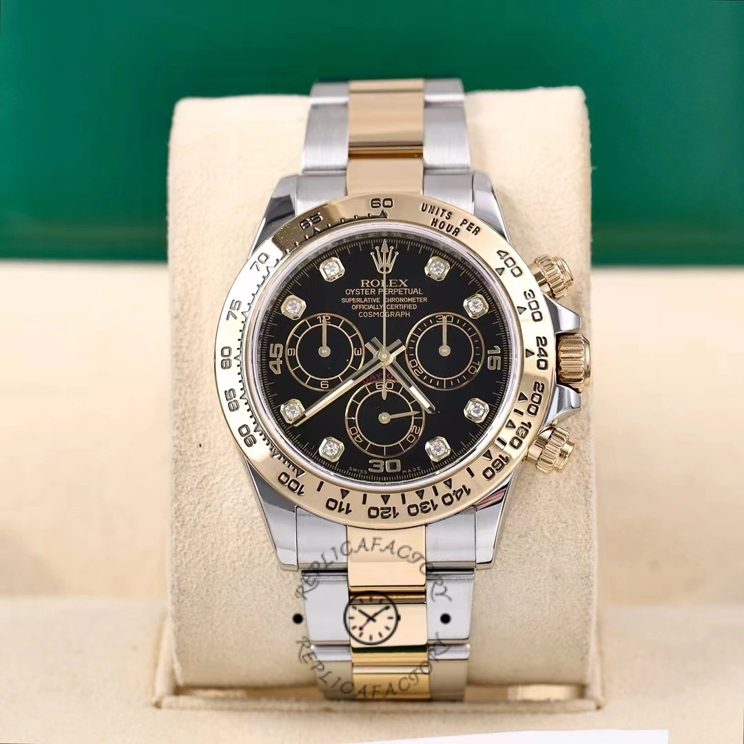Replica Rolex Cosmograph Daytona 116503 Black Diamond Dial 40MM Mens Watch - QualitySwissReplica