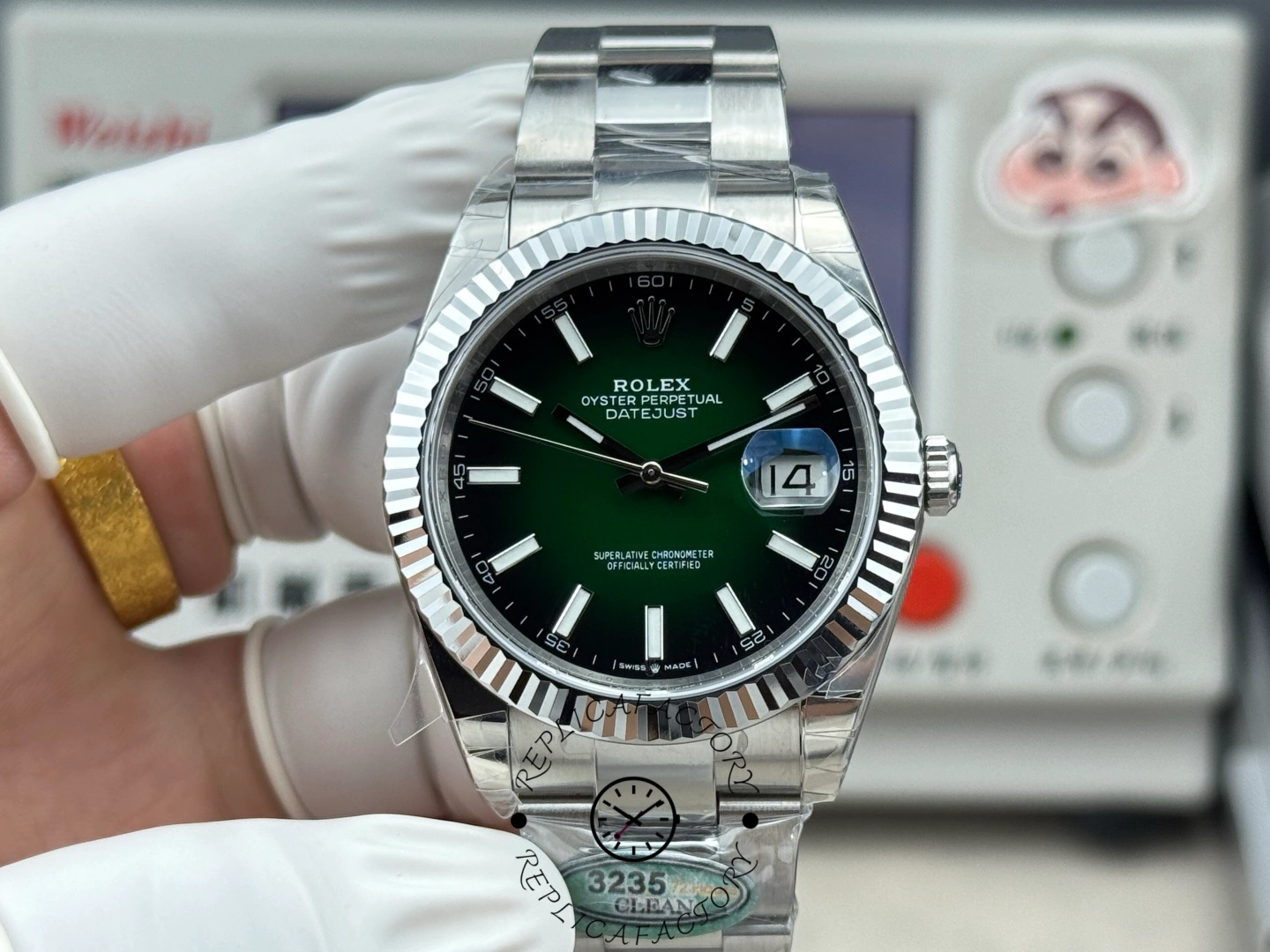 Replica 1:1 Rolex Datejust 126334-0033 Steel Green Ombré Dial 41mm - QualitySwissReplica