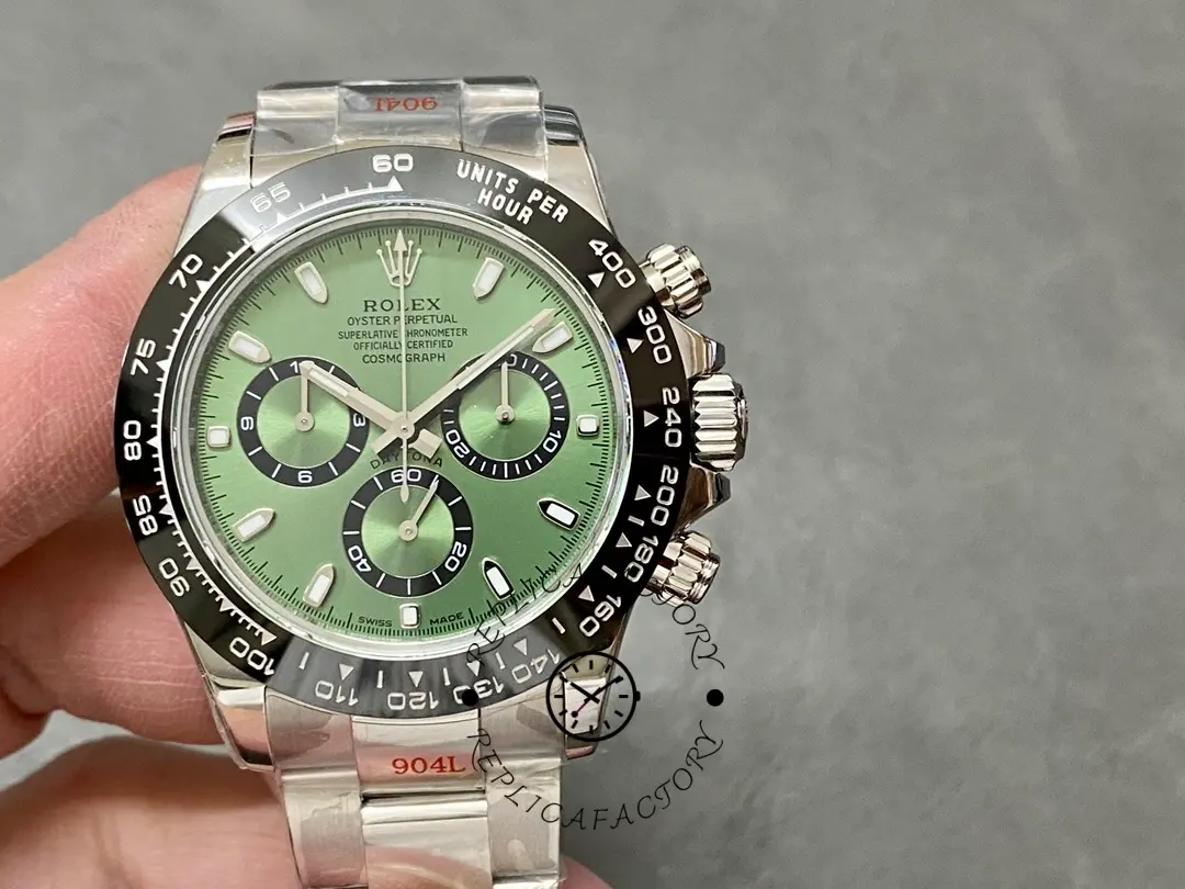 Replica Rolex Daytona Platinum Green Dial Ceramic Bezel LNIB 126506 40mm Stainless Steel Men's Watch - QualitySwissReplica