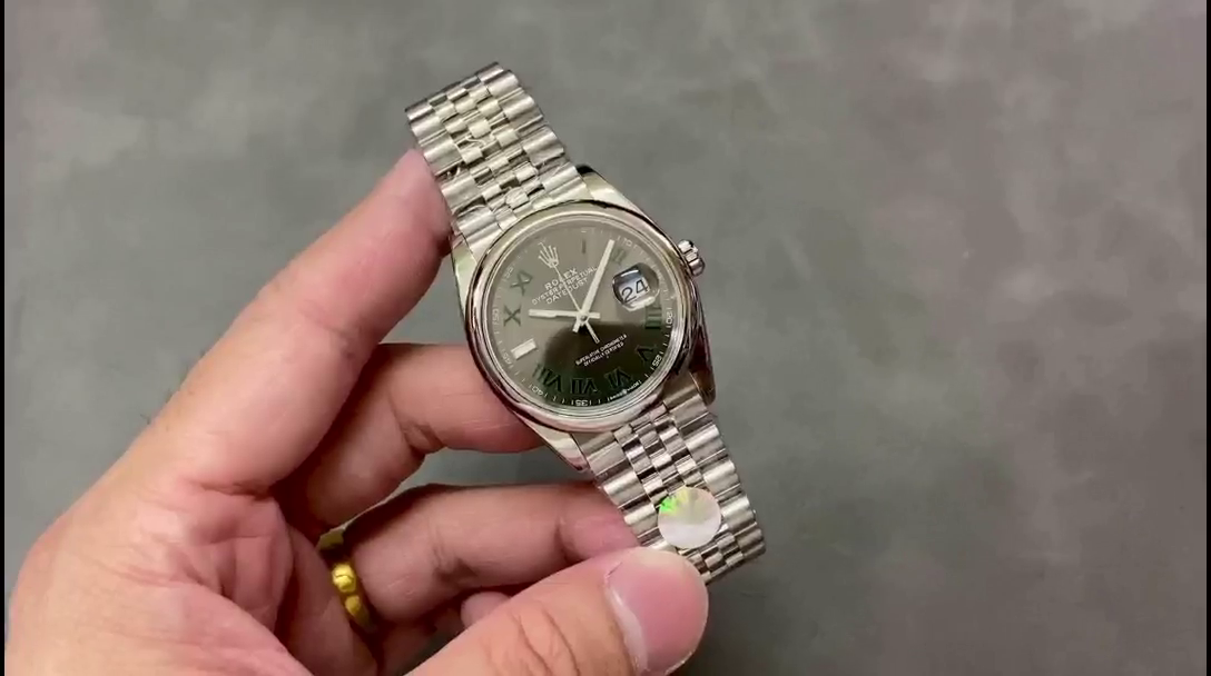 Replica Rolex Datejust m126200 0017 Grey Wimbledon dial Stainless Steel 36MM Unisex Watch - QualitySwissReplica