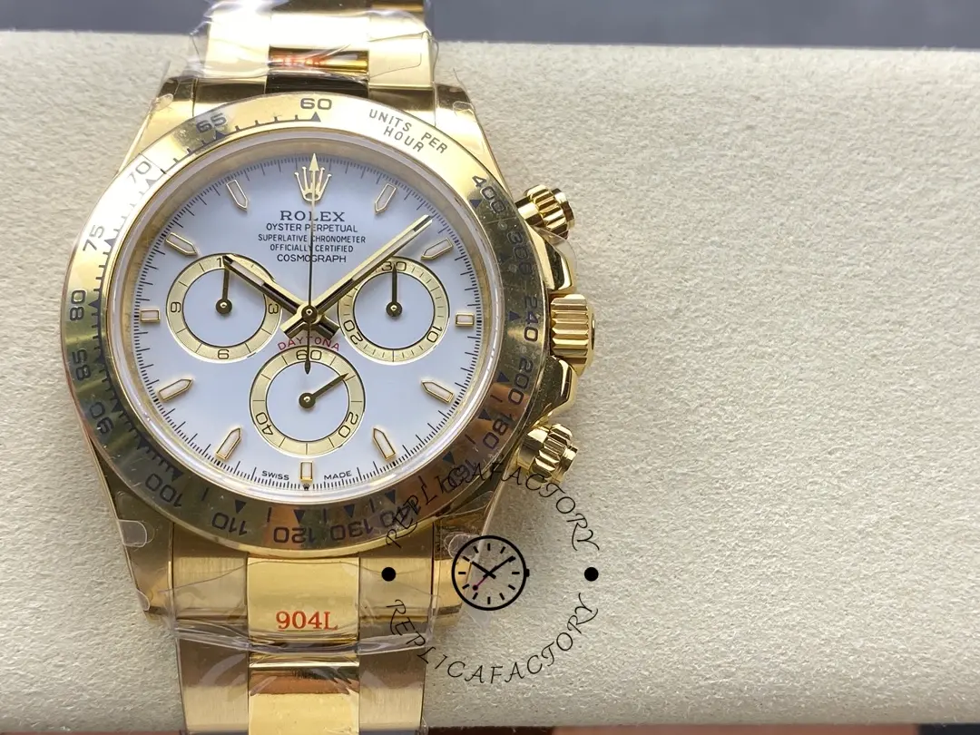 Replica Rolex Daytona 126508 0001 18K Yellow gold White Dial Watch - QualitySwissReplica