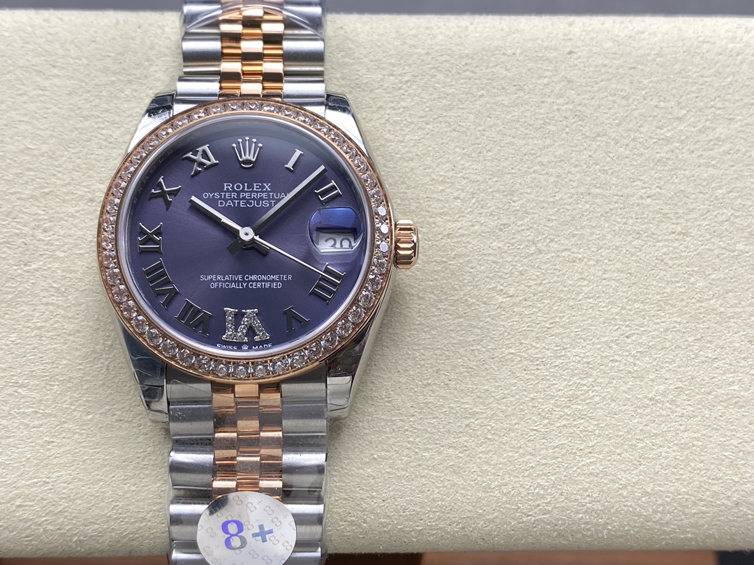 Replica Rolex Datejust 31 Purple Roman Diamond Dial Jubilee 278381RBR - QualitySwissReplica