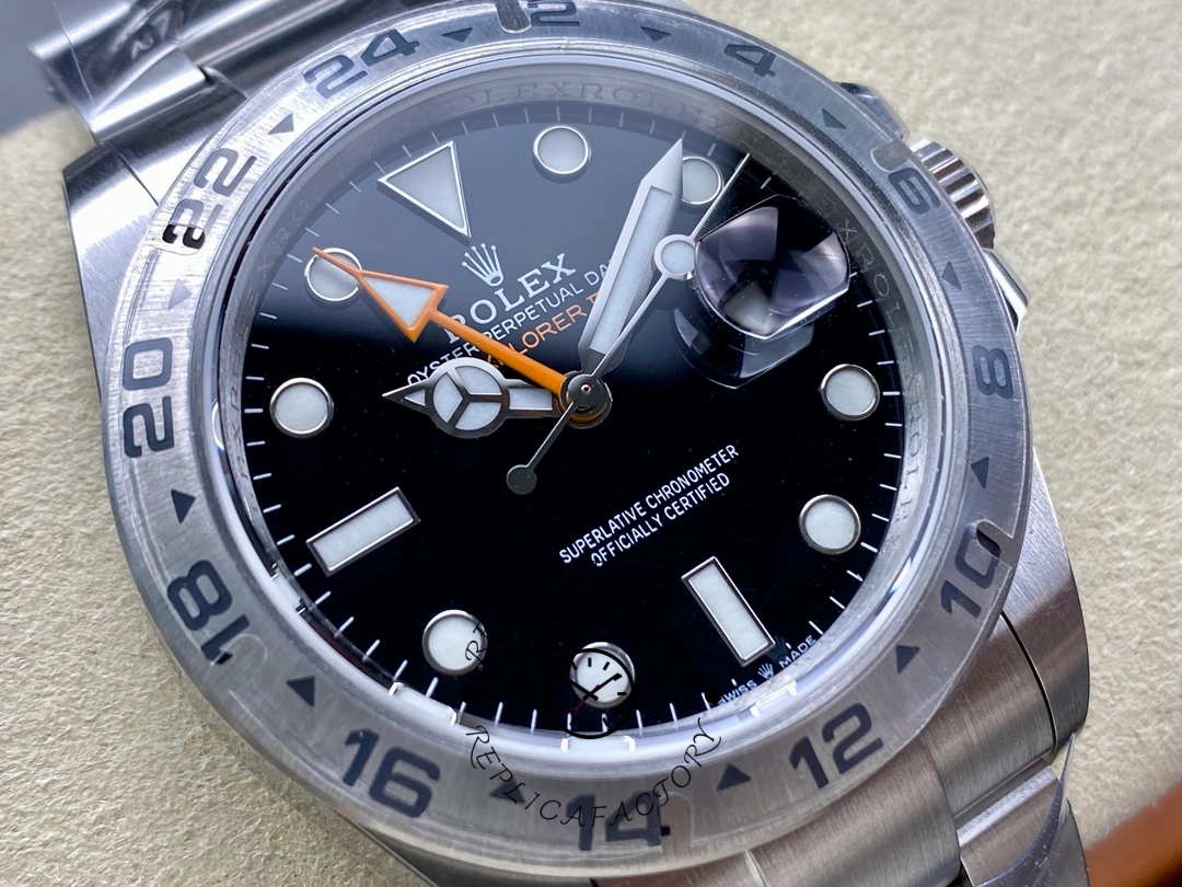 Replica Rolex Explorer II m226570 0002 Stainless Steel Black Dial 42MM Mens Watch - QualitySwissReplica