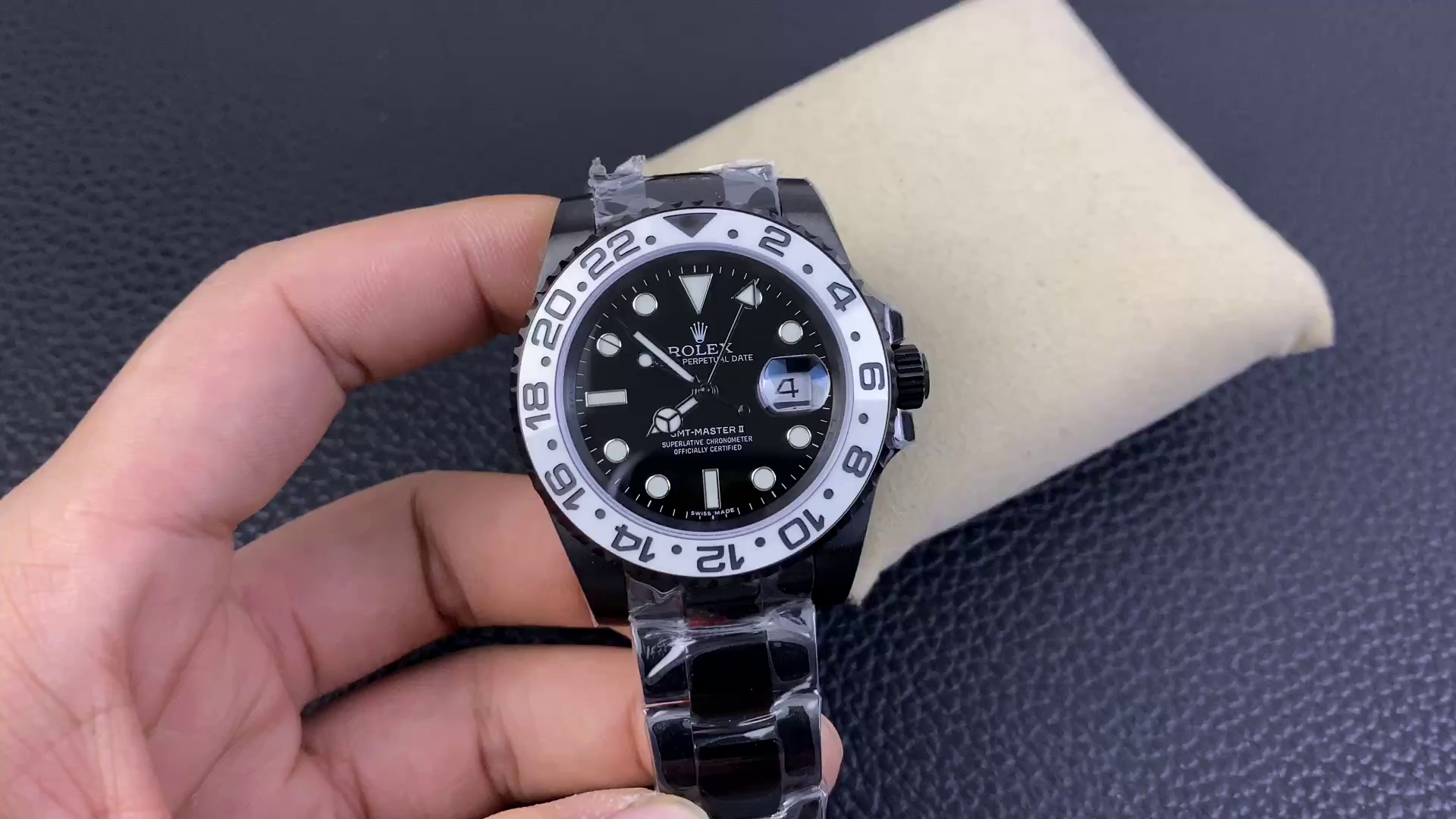 Replica Rolex GMT Master II Black PVD/DLC Coated Black Dial Stainless Steel 16710 Men's Watch - QualitySwissReplica