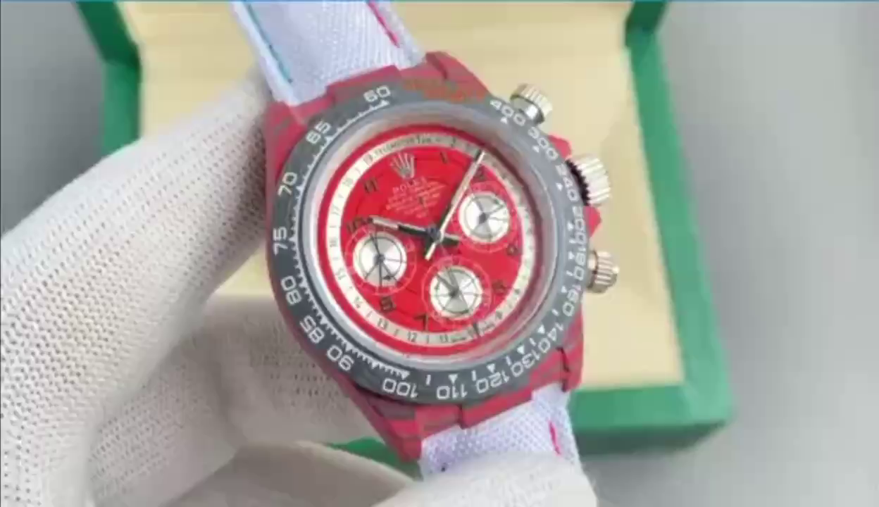 Replica Rolex Daytona Diw Customised Oyster Red Quartz Carbon Fiber 40mm - QualitySwissReplica