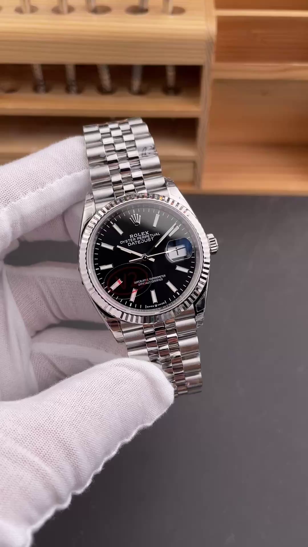 Replica Rolex Datejust 126234 Fluted Bezel Black Index Dial 36MM Unisex Watch - QualitySwissReplica