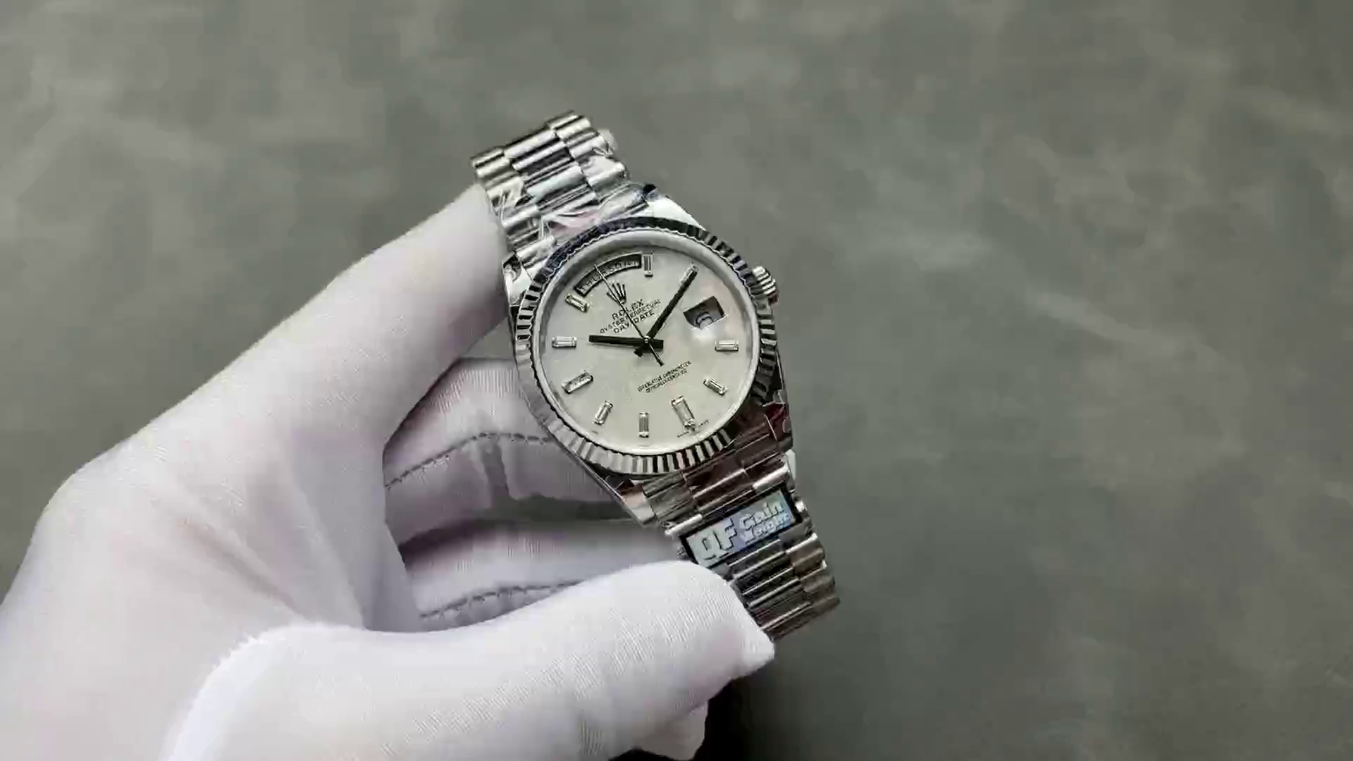 Replica Rolex Day-Date 228239 Meteorite Grey Dial Fluted Bezel 40mm Mens Watch - QualitySwissReplica