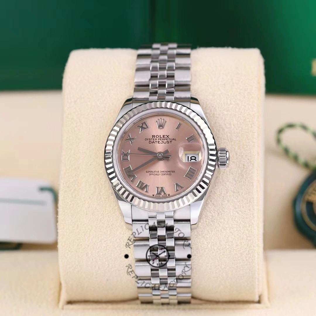 Replica Rolex Datejust 279174 Stainless Steel Pink Roman Dial 28mm Lady Watch - QualitySwissReplica
