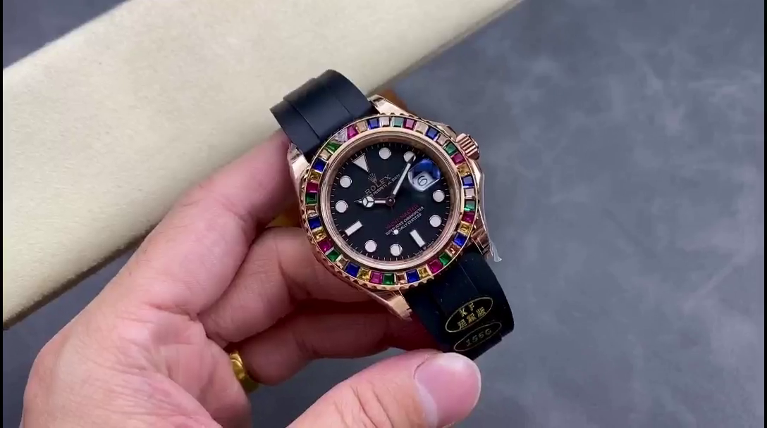 Replica Rolex Yacht-Master 116695 Black Rubber Strap Black Dial 40MM Mens Watch - QualitySwissReplica