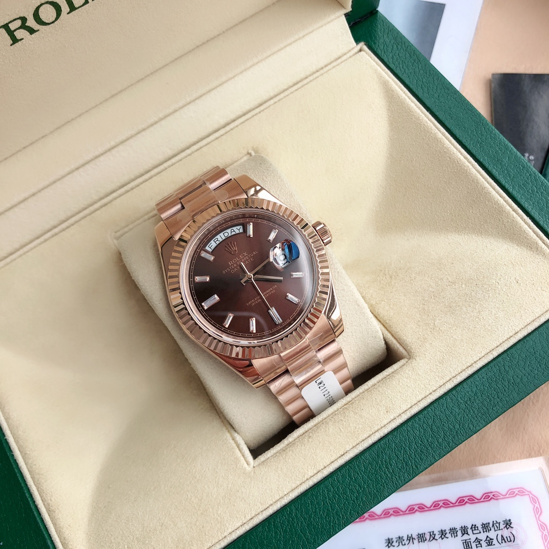 Replica Rolex Day-Date 118235 Everose Gold Case Chocolate Dial 36mm Unisex Watch - QualitySwissReplica