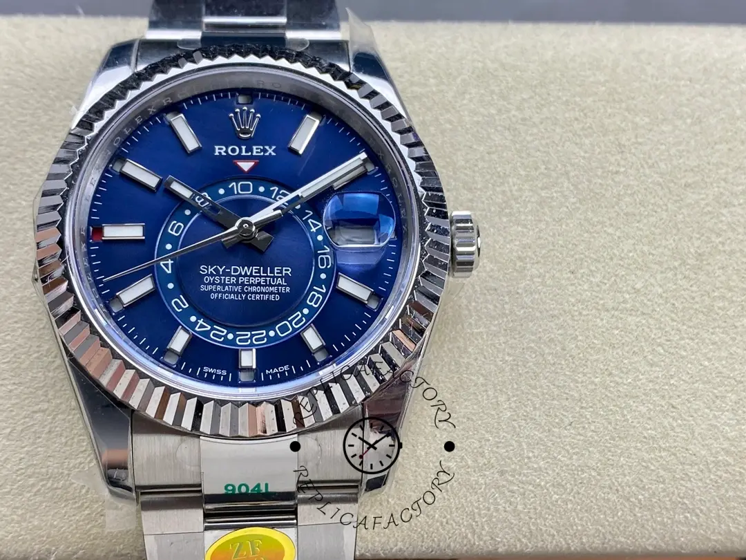 Replica Rolex Sky-Dweller 42 m336934 0005 Stainless Steel Blue Dial Watch - QualitySwissReplica