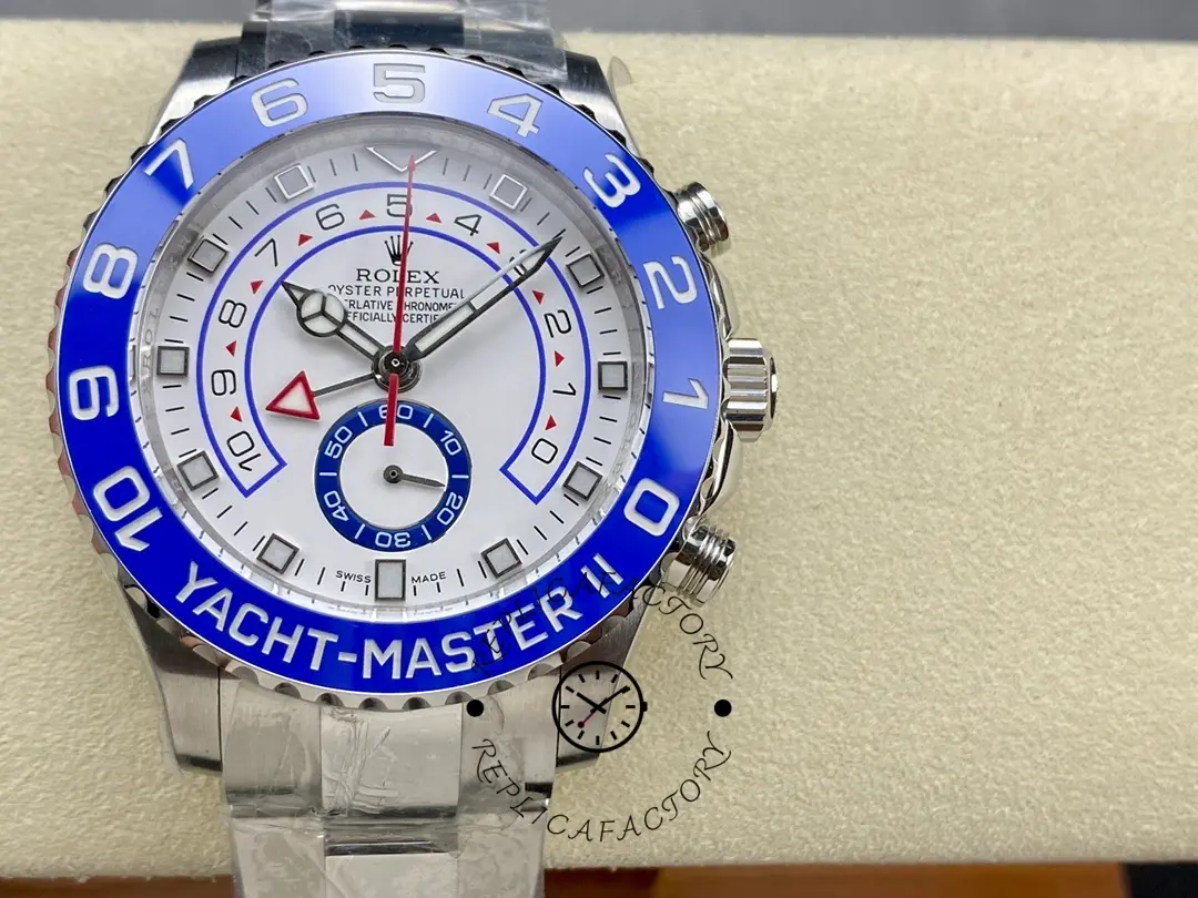 Replica Rolex Yacht-Master II 116680 White Square Dial 44mm Mens Watch - QualitySwissReplica